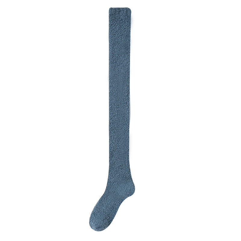 Chaussettes haute chaudes, épaisses et douces en polaire corail